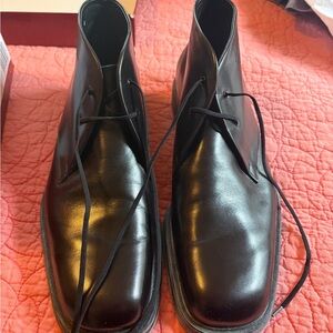 Salvatore Ferragamo Black Leather Chukka Boots